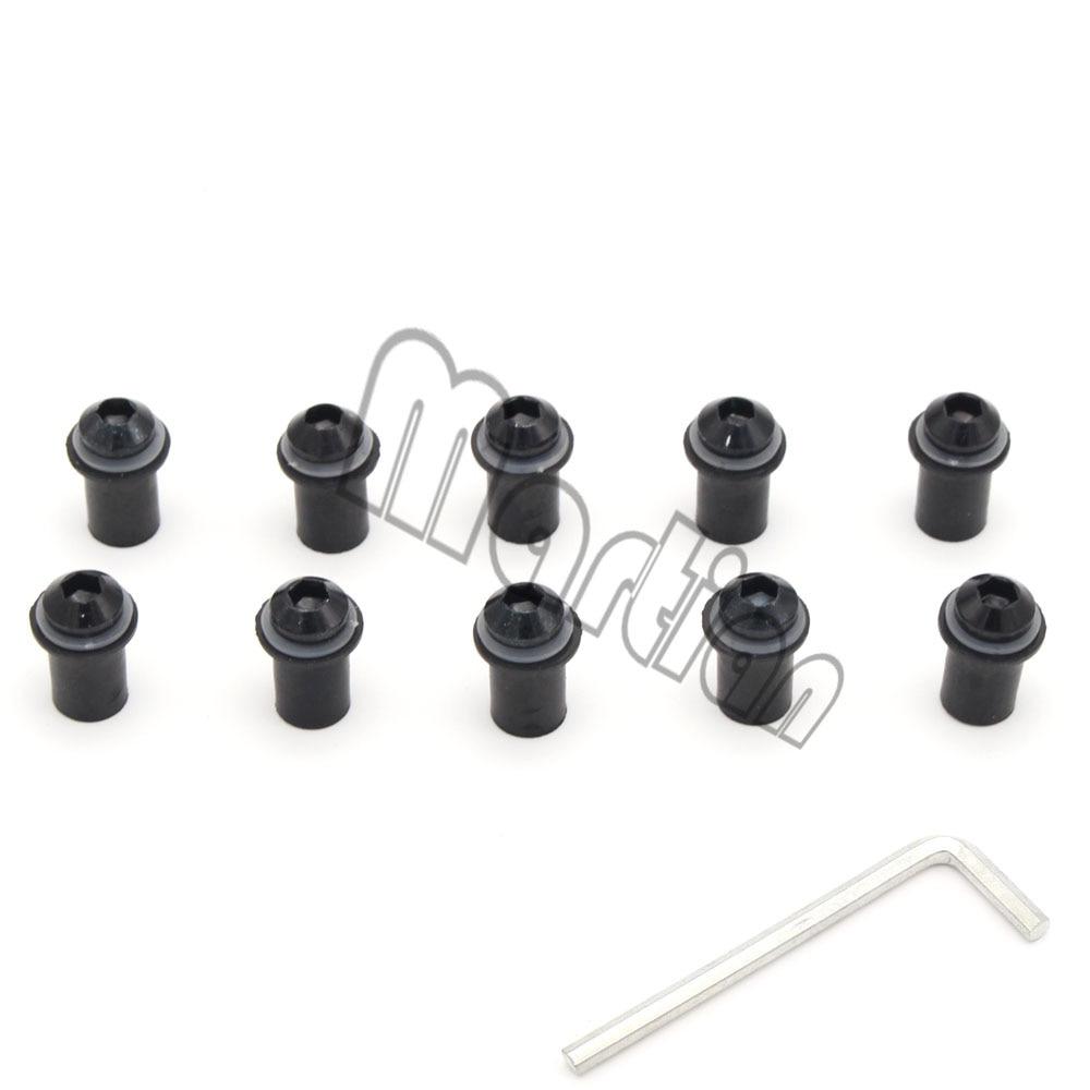 Tornillos para parabrisas de motocicleta, Kit de tornillos y tuercas de 5mm para SUZUKI Hayabusa GSR 600/750 GSXR 600/750 SV 650 SV65, 10 unidades