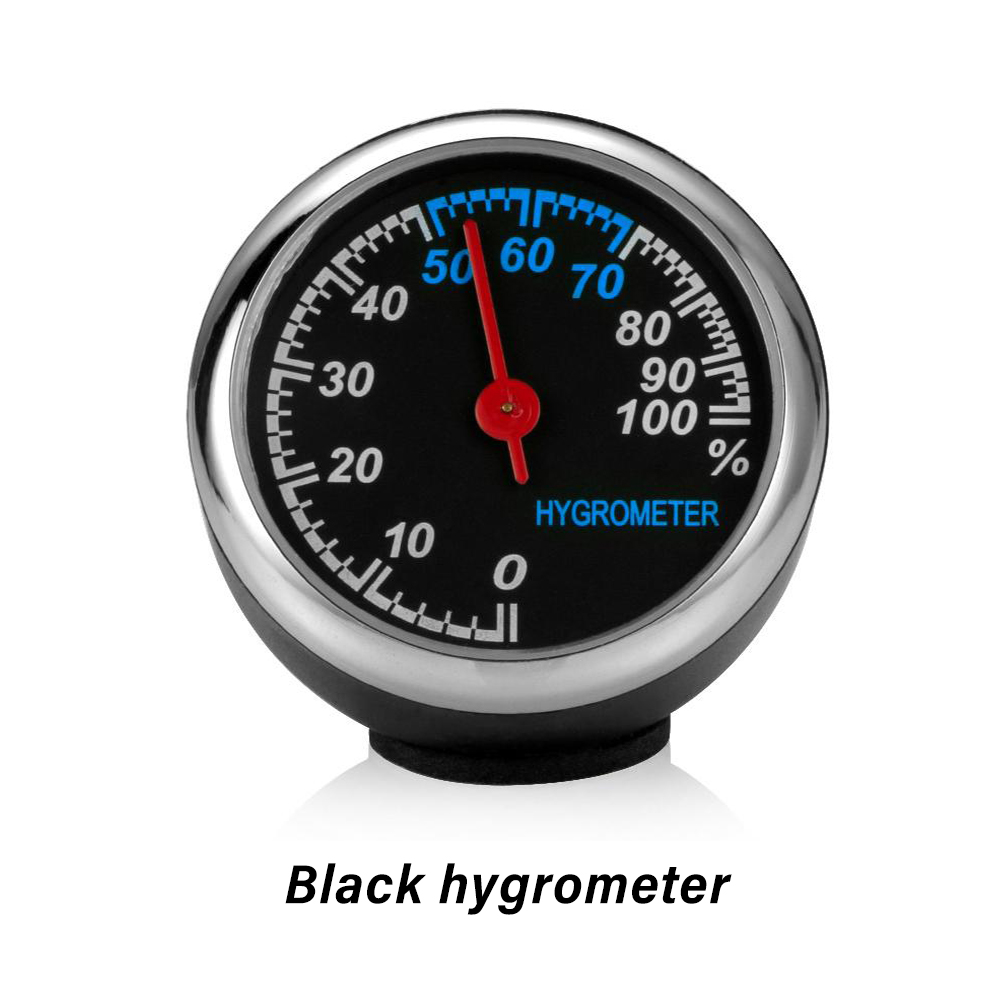 Bilklokke ornament bilklokke termometer hygrometer målermålere dekorasjon mini bildisplay klokke i biltilbehør: Gull
