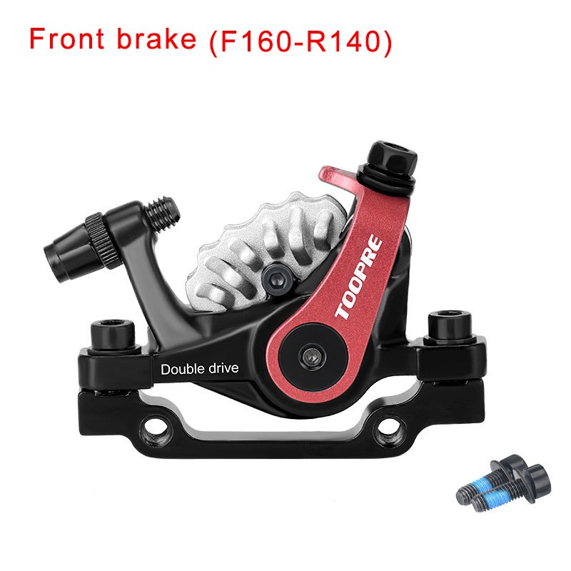 TOOPRE-freno de disco mecánico para bicicleta, pinza de doble pistón, aleación de aluminio, disipación de calor, frenos bilaterales: Red Front brake