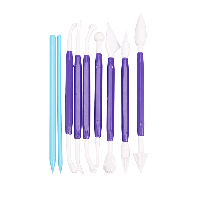 9 Pieces Plastic Clay Modeling Tools Ceramic Pottery Tool Kit for Shaping and Sculpting: Default Title