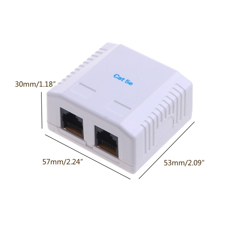 CAT5e RJ45 Keystone Jack Female Coupler Insert Snap-in Connector Socket Adapter 2 Port for Wall Plate Outlet Panel White D5QC