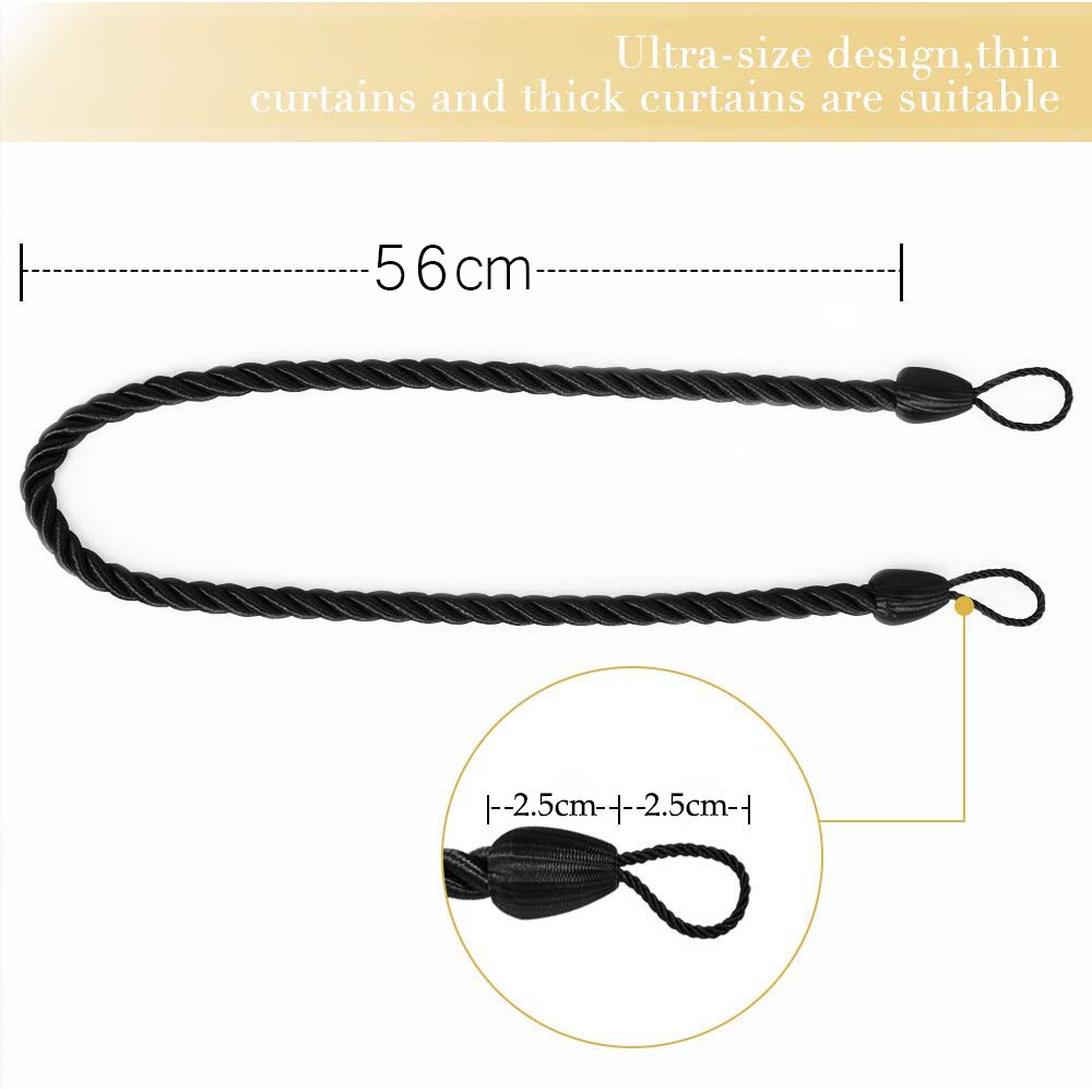 NICETOWN 1pc Curtains Buckles Tie Rope Solid Color Tieback Holder Clips Rope Home Decor Curtain Decorative Accessories