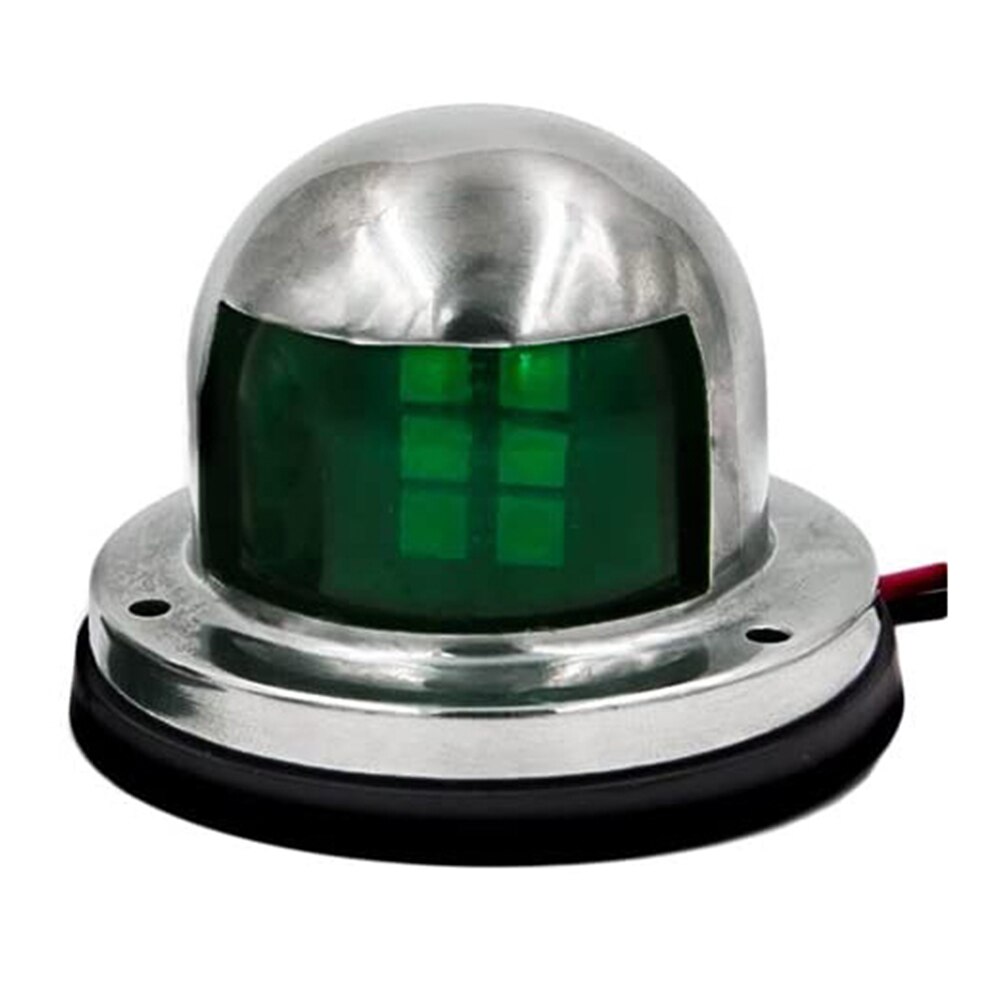Lumières de Navigation LED rouge vert 12V, lampe de voile en acier inoxydable pour bateau marin, ponton, Yacht, accessoires de bateau: Green