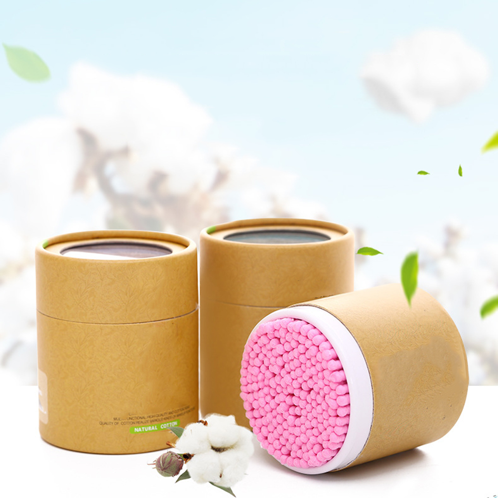 200Pcs Swab Cotton Swabs Sticks Black Bamboo Soft Clean Ears Tools Double-headed with Swab case