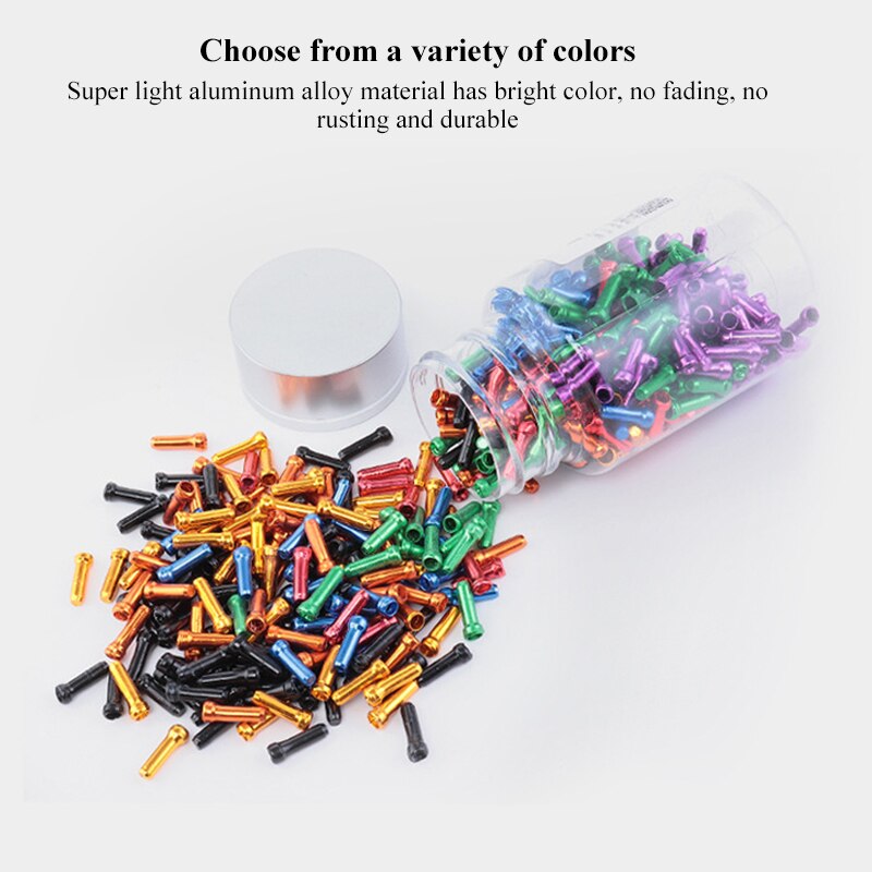 Palanca de cambios de freno para bicicleta de montaña, Cable interno consejos engarzados de aluminio, pieza de ciclismo deportivo, casquillos finales, accesorios para bicicleta, 50 Uds.