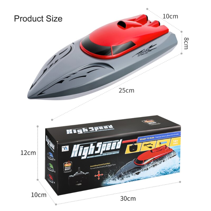 S806 Rc Boot 2.4G 20 Km/h High-Speed Afstandsbediening Boten Gekoelde Motor Duurzaam Zoetwater Boten Speelgoed voor Kinderen Kids