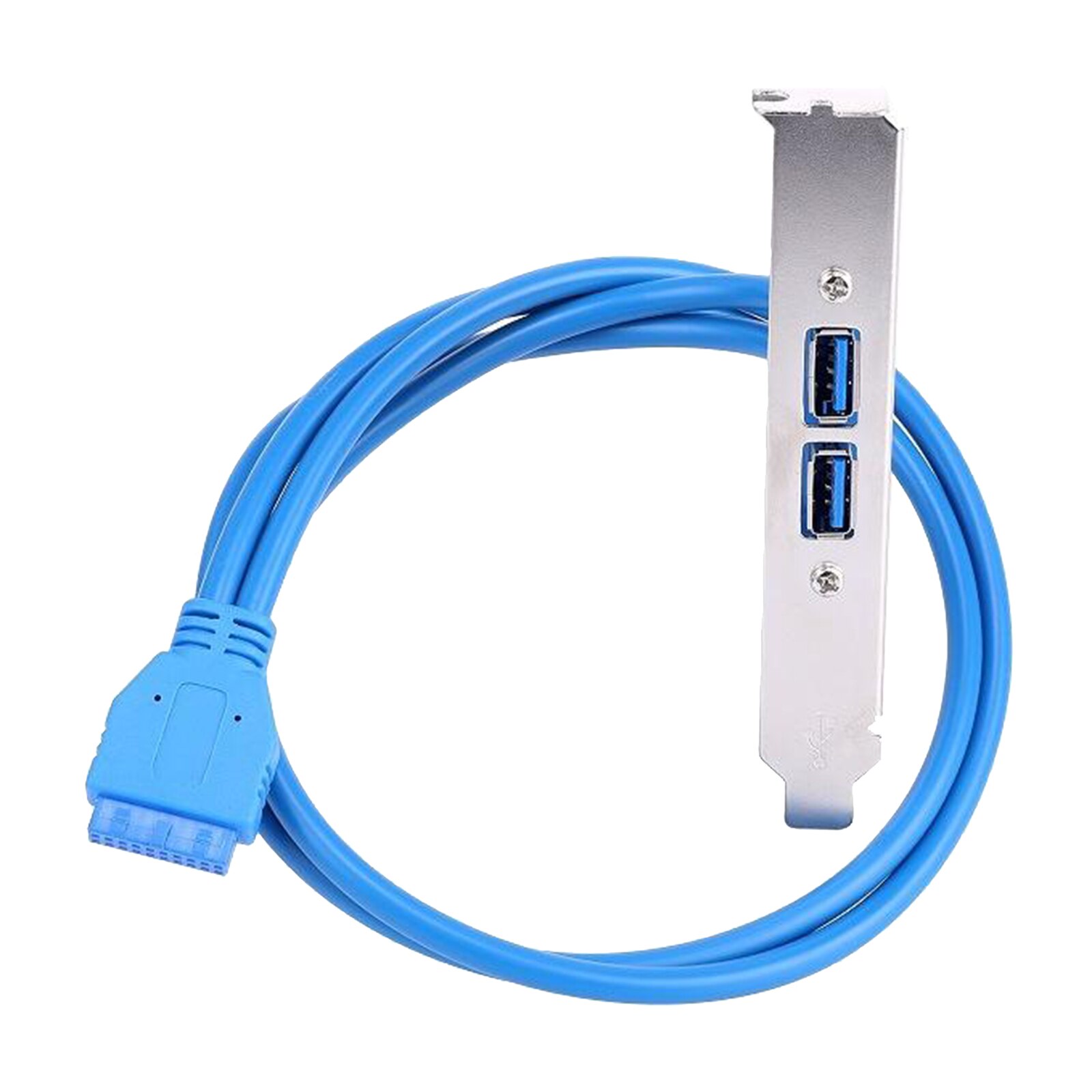 Dual USB 3.0 Type-A Female Panel Mount to Motherboard USB 3.0 Internal IDC 20 Pin Header Adapter