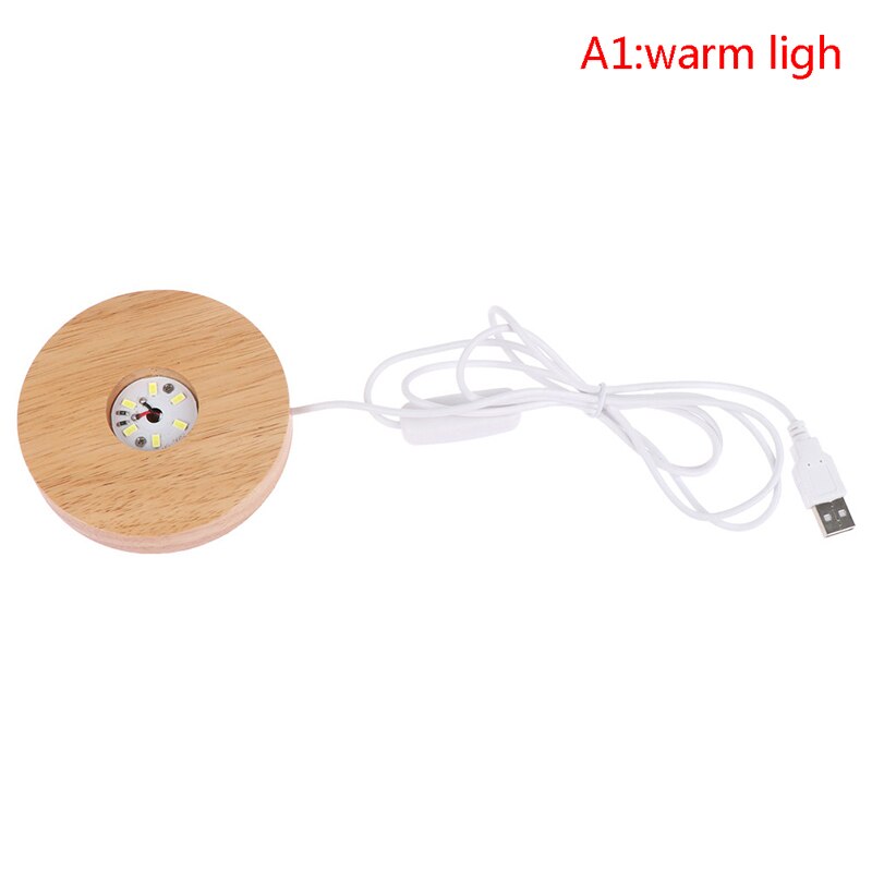 Wood led Light Base Rechargeable Remote Control Wooden LED Light Rotating Display Stand Lamp Holder Lamp Base Art Ornament: A1