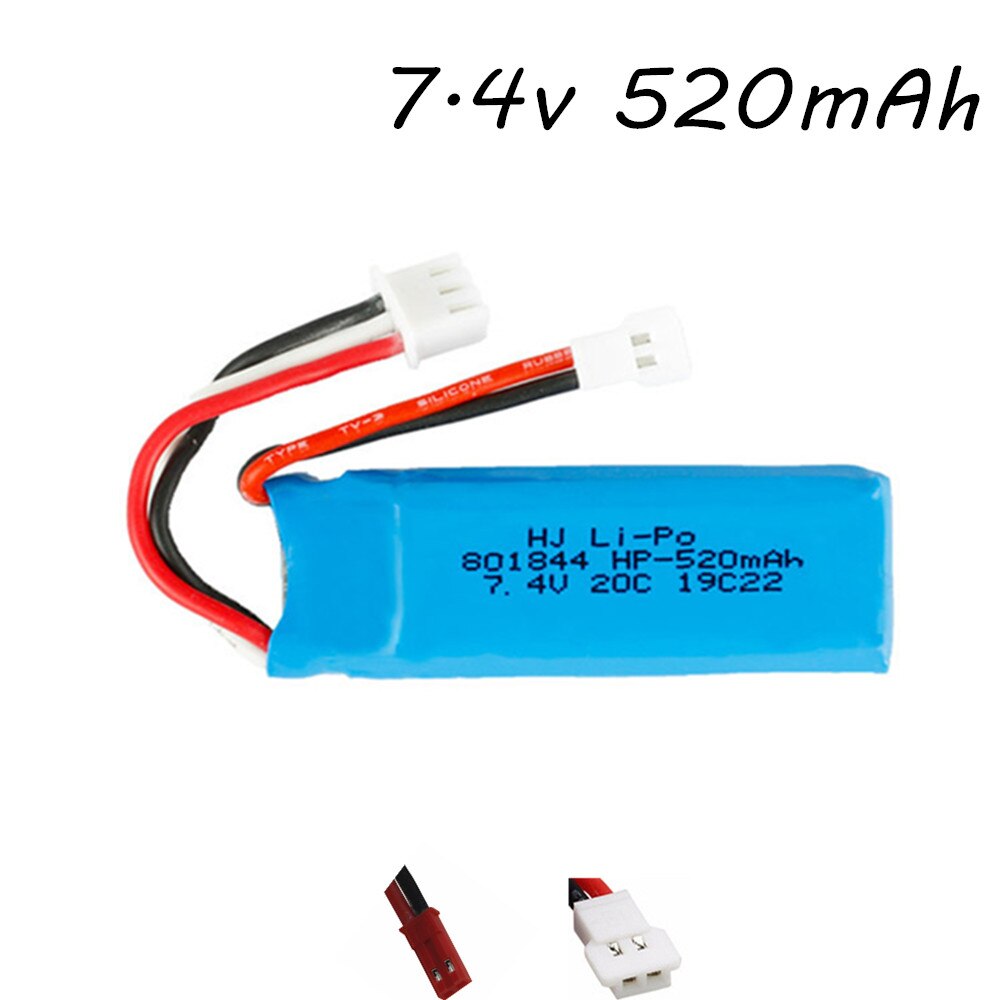 7,4 v 520mah 20C lipo batería + cargador conjunto para Wltoys XKA600 K969 K979 K989 K999 P929 P939 A202 A212 Rc coche avión partes: Verde