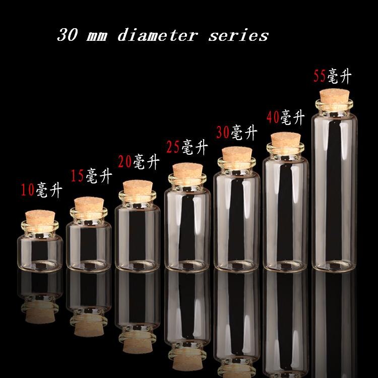 10 stuks/partij 30 x 70 x 17mm 30ml lege glazen flessen met kurk diy transparante glazen potten containers flesjes driftfles wensflessen