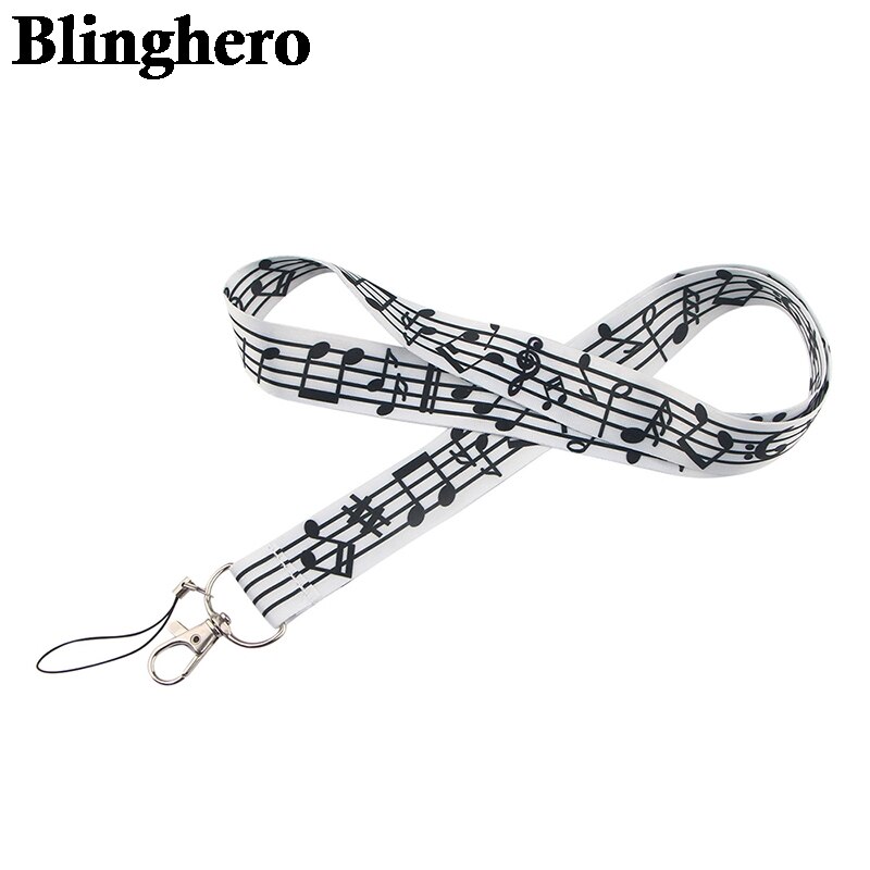 Llavero con cordón para notas musicales, accesorio con cierre para llaves, insignias, titular de la identificación, para estudiante y maestro de música, CA1357