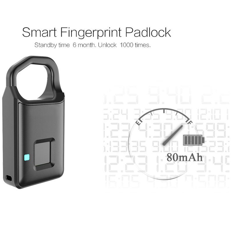Neueste Mini fingerabdruck-schloss Aktentasche Geschäft Sport wandern tasche Anti-diebstahl handliche vorhängeschloss