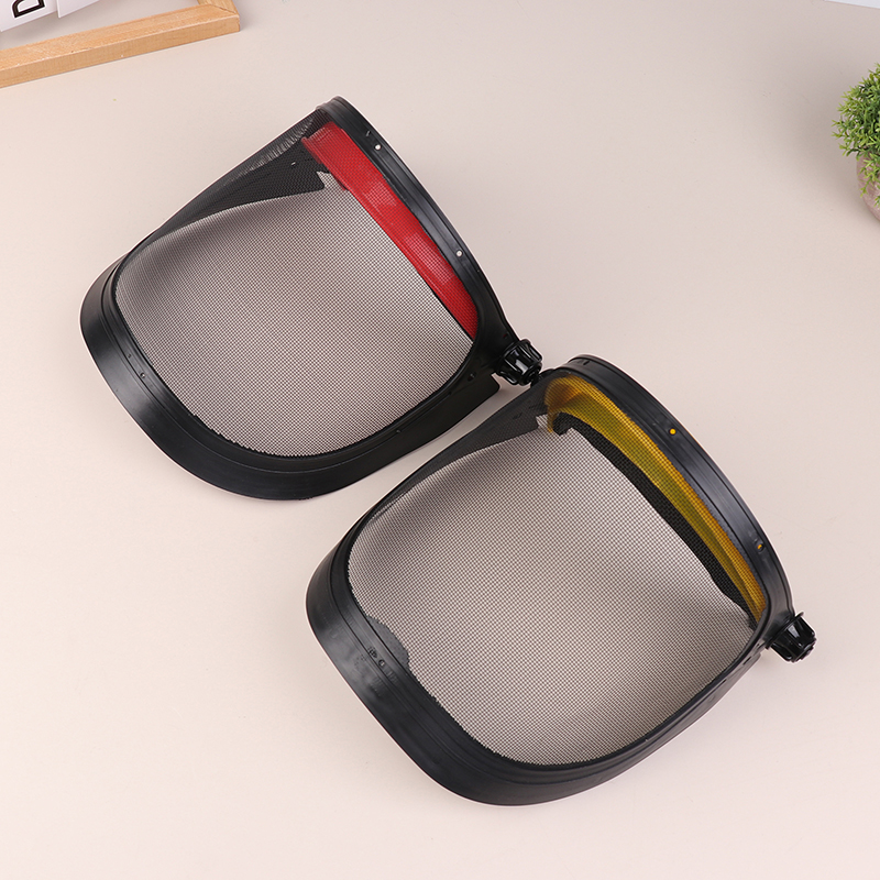 Casco de seguridad para cortadora de césped de jardín, sombrero con visera de malla de cara completa para desbrozadora de registro, protección forestal, protector facial completo