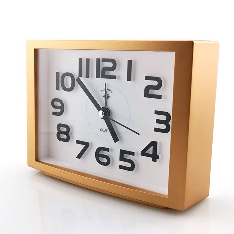 Square Alarm Table Clock Modern Gold Desktop Table Clocks Office Table Watch Desk Clock Accessories Reloj De Mesa Home Decor