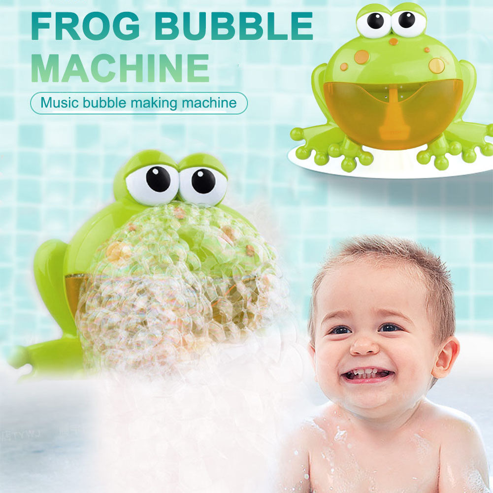 Máquina de burbujas para bebé, juguete de baño para ducha de rana grande, cangrejo, automático, con burbujas de música, sin batería