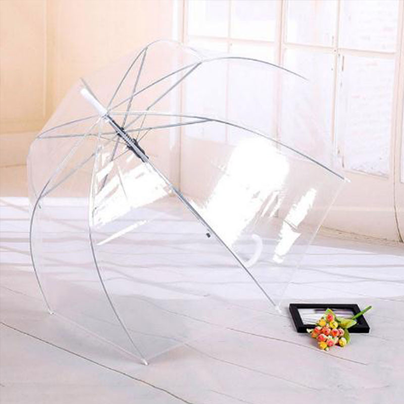 Hopfällbart paraply stora tillbehör transparent transparent transparent paraply ogräsrensning dekoration kvinnor svampformad