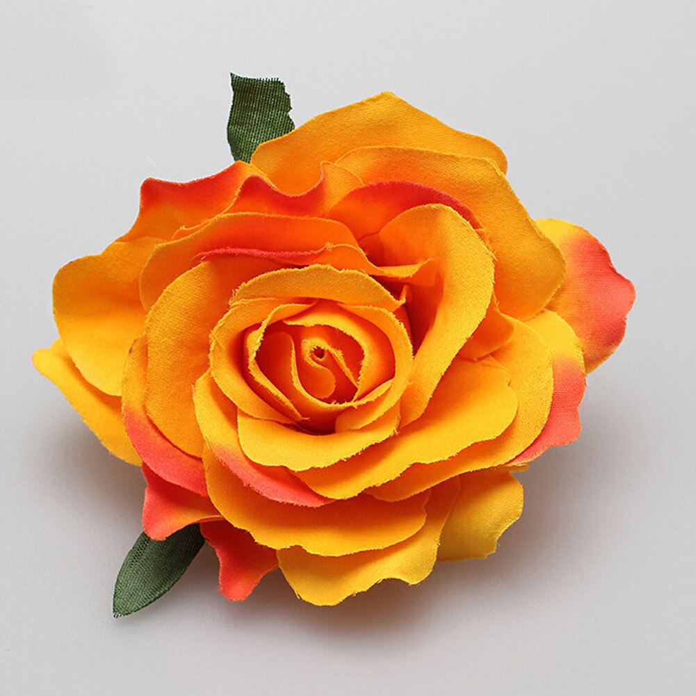 Horquilla de flores rosas para mujer, 1 piezas, broche, pinzas para el pelo de de Boda nupcial, accesorios para el cabello de flores artificiales: Naranja