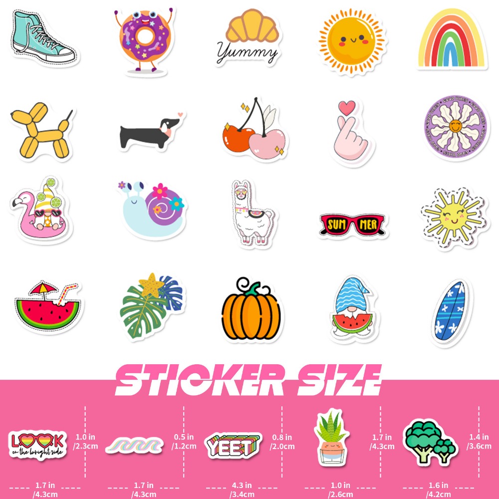 100 pièces Kawaii mignon autocollant Vsco esthétique en direct pour enfant autocollant coloré bricolage ordinateurs portables bouteilles d'eau téléphones autocollants décoratifs