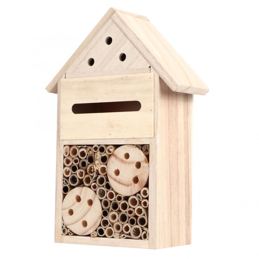 Garden Outdoor Wooden Insect Bee House Wood Bug Room Shelter Nesting Box Decoration Insect Cage