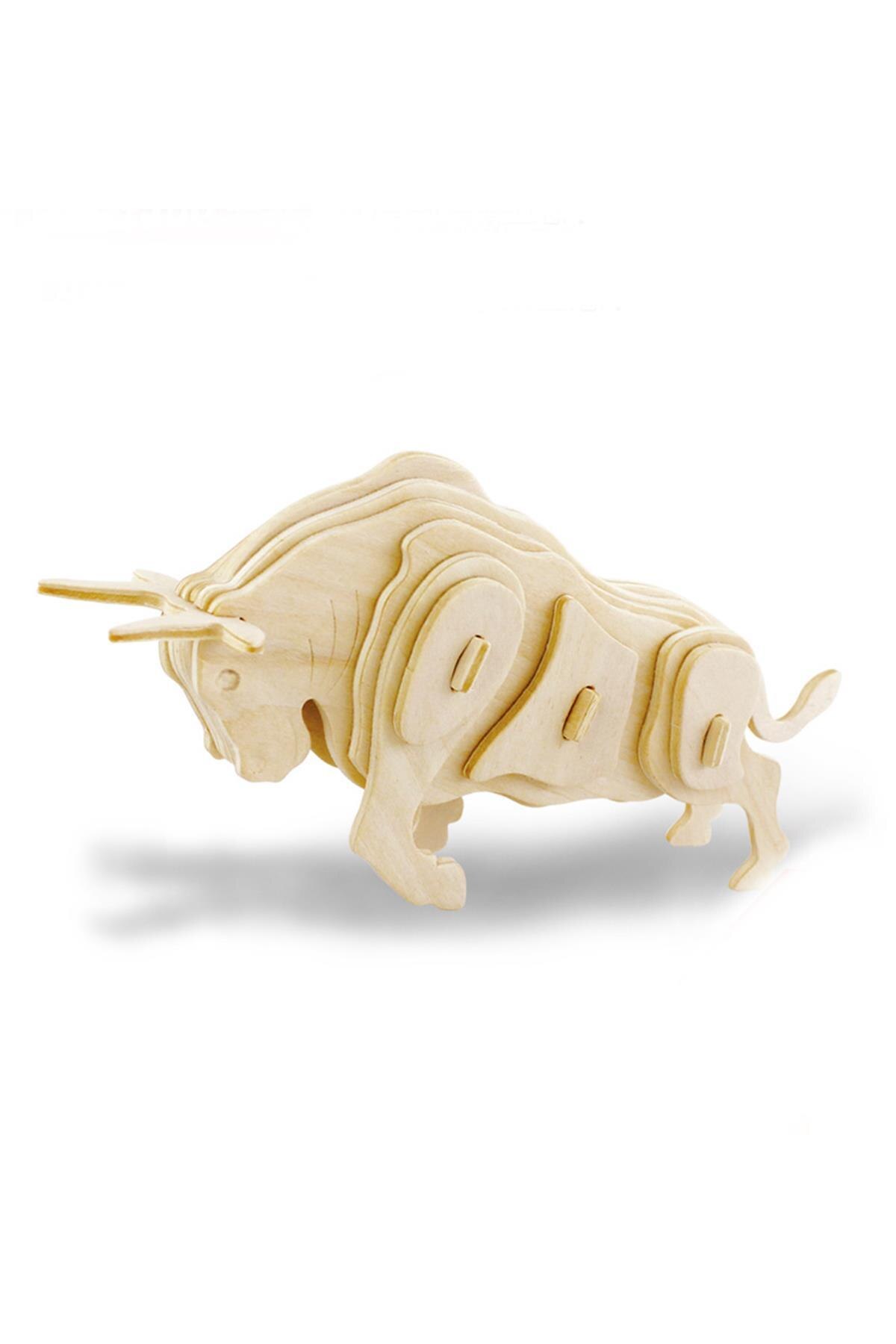 3D Wooden Puzzle-Bull