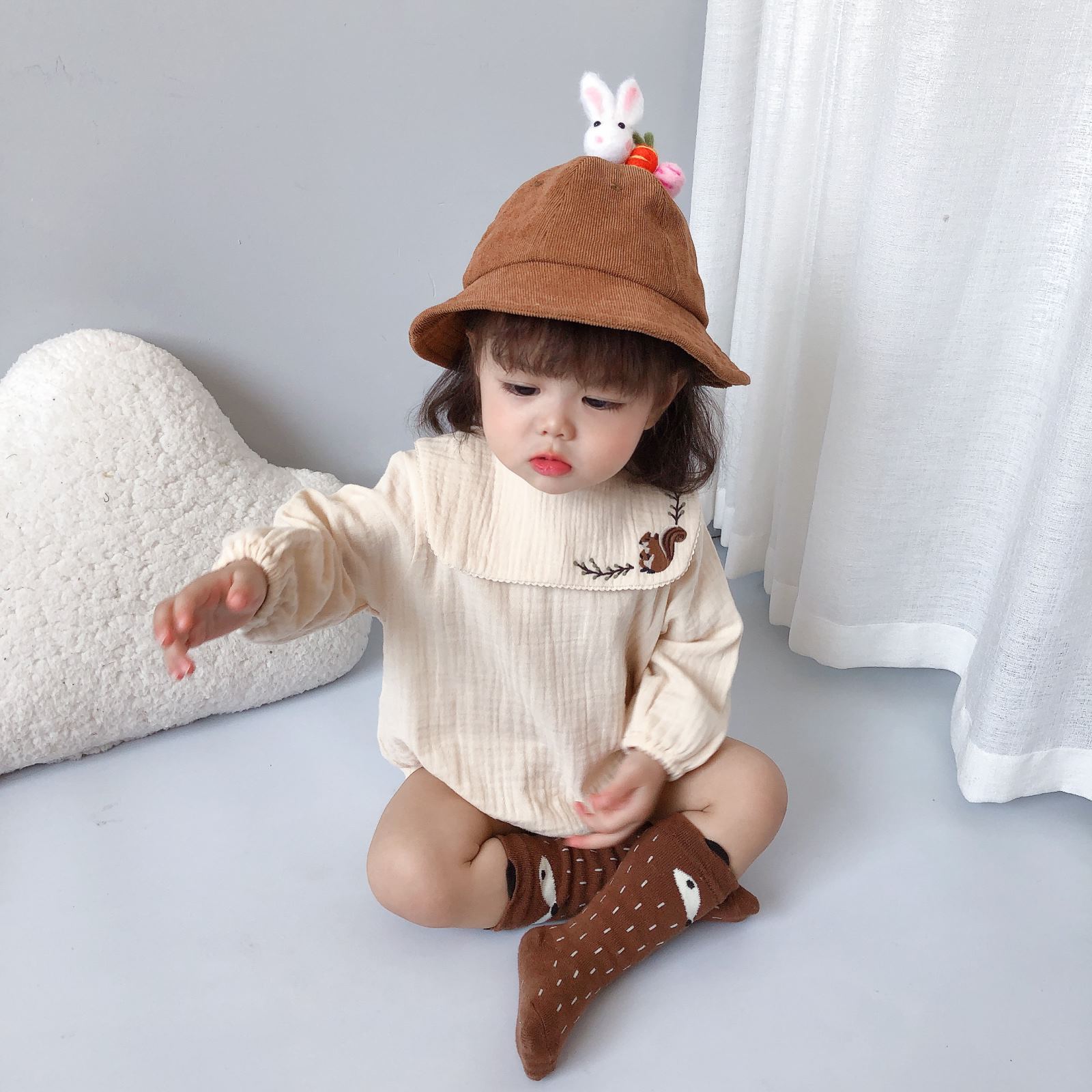 Herfst Baby Jongens Meisjes Kleding Set Baby Lange Mouw Geborduurde Bodysuit En Peuter Corduroy Overalls Jumpsuit Baby Outfits: HY118bodysuit1 / 9m