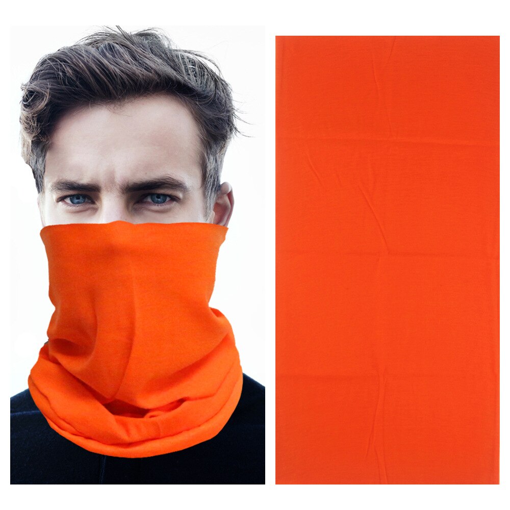 Solid Bandana Scarf Headband Hiphop Hijab Seamless Tubular Soft Multi Functional Magic Bandanas Tube Ring Scarf: S009 Orange