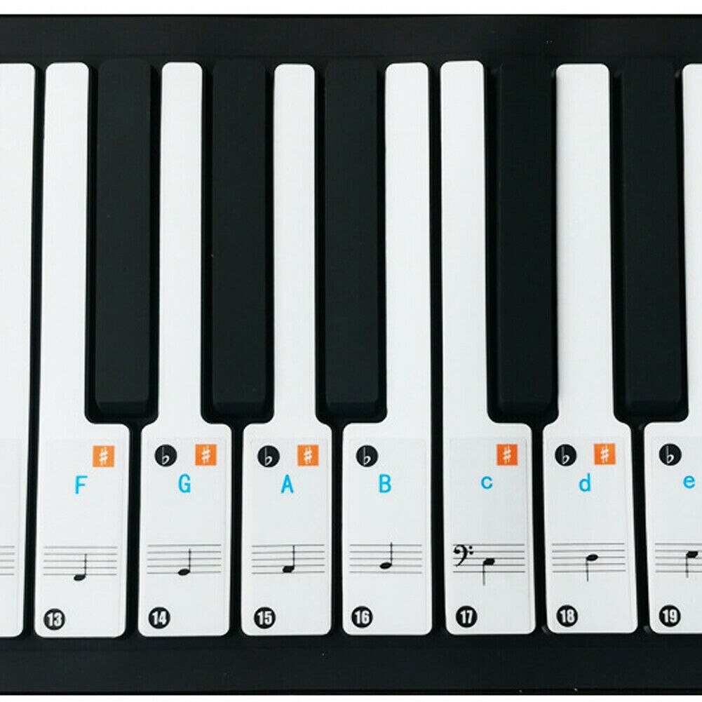 61/88 Key Piano Sticker Music Note Chart Keyboard Adhesive Finger Practice Stickers