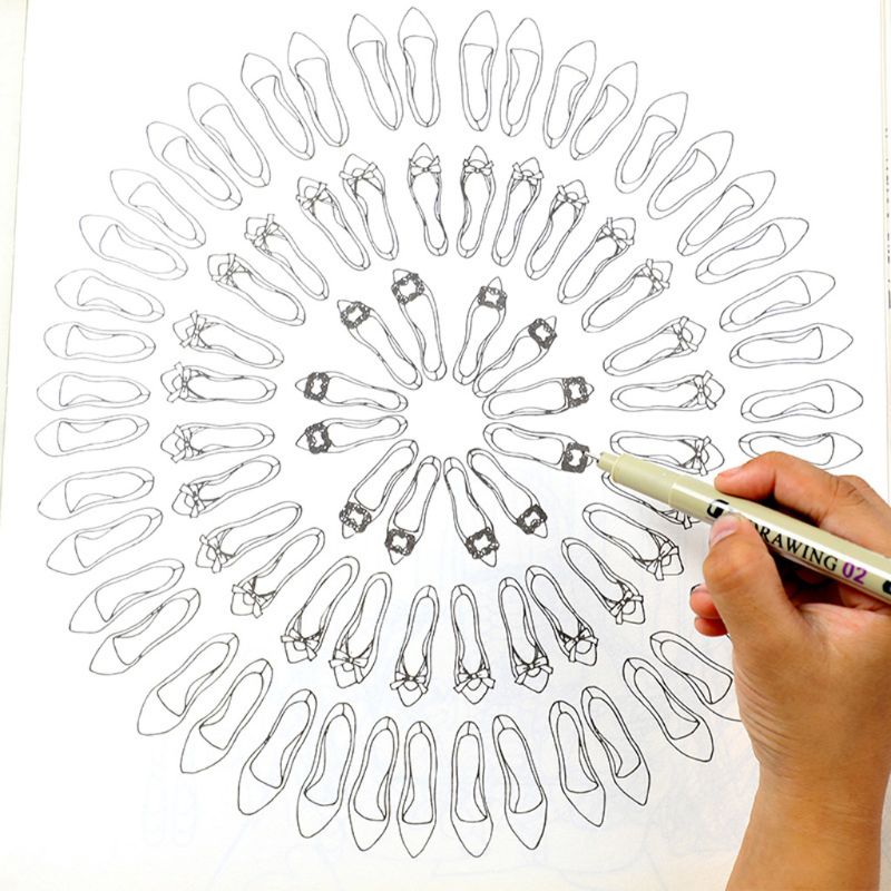 6/7/8/9pcs Black Technical Graphic Fine Hook Line Painting Drawing Pen Sketch