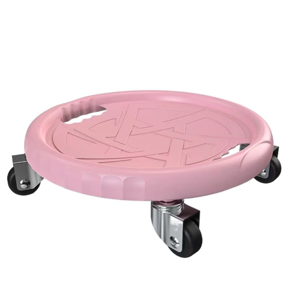 Noiseless Glide Abdominal Roller Wheel Multifunctional 4-wheel Abdominal Muscle Trainer Safety 150kg Bearing Load: Beige