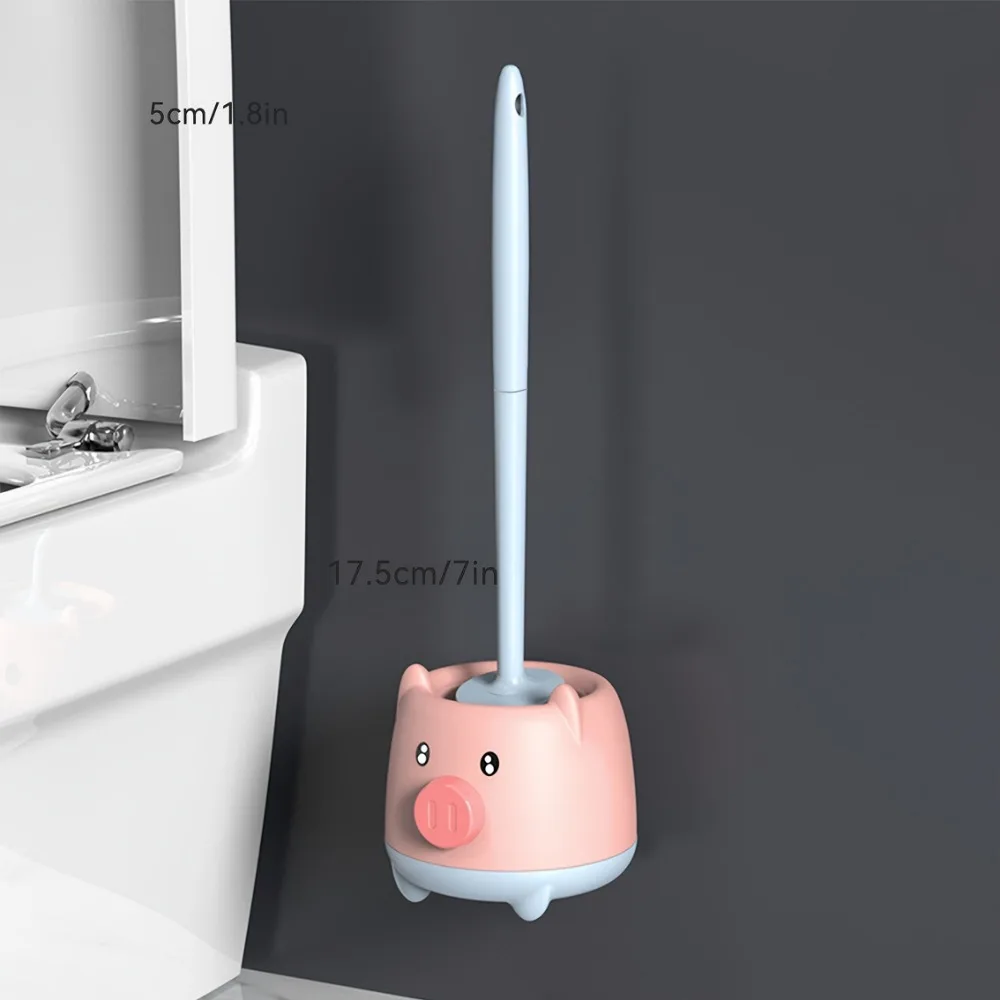 Escobilla de baño original para el hogar, cepillo de baño de plástico de sensación de alta gama, baño Simple montado en la pared, No requiere perforación