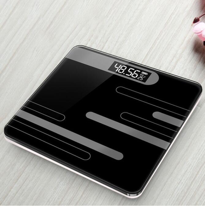 Body Weighing Digital Body Weight Scale LCD Display Glass Smart Electronic Scales: Red