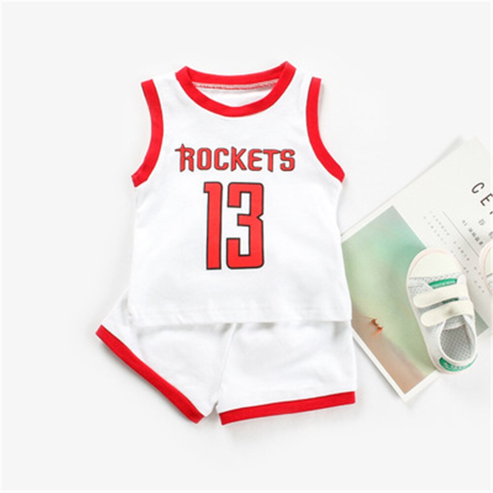 Træningsdragter baby sommer baby drenge tøj sæt børn basketball dragt 2 stk ærmeløse bomuld shorts newborn sports sæt