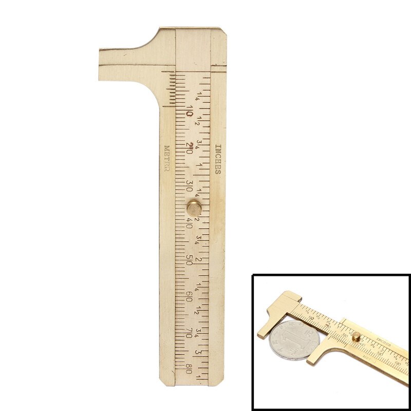 Mini Solid Brass Sliding Gauge Vernier Caliper 80mm 3.15Inch Jewelry Measuring brass Vernier Caliper
