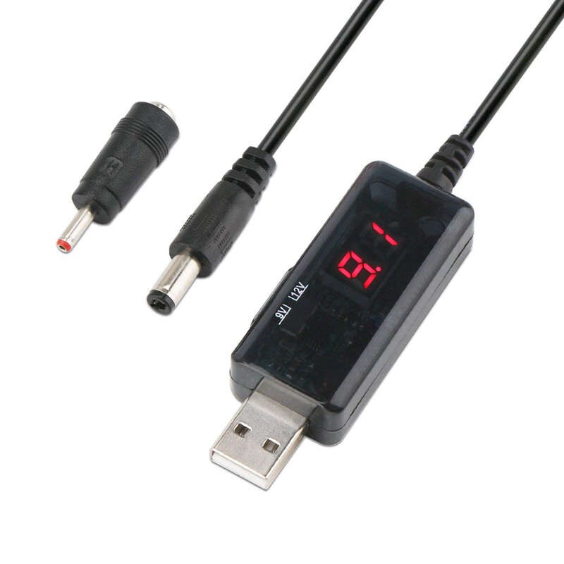 Usb Boost Cavo 5V Passo Fino A 9V 12V Dc Convertitore di Tensione 1A Step-Up Volt trasformatore Dc Regolatore di Potenza Con Interruttore E Led Vol.