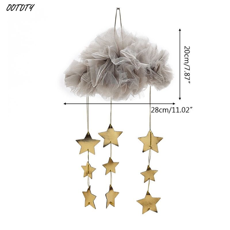 Bebé techo móvil colgante nube decoraciones guirnalda de estrellas DIY colgante fotografía accesorio juguete para cuna niños decoración para dormitorio infantil