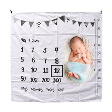 100X100Cm Baby Milestone Dekens Mousseline Pasgeboren Fotografie Achtergrond Props Baby Inbakeren Wrap Bed Quilt Kinderen Badhanddoek