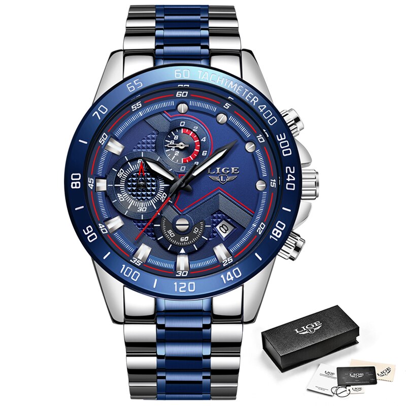 Legering heren zakelijke horloges analoog horloge roestvrij staal sport waterdicht lichtgevend herenhorloge