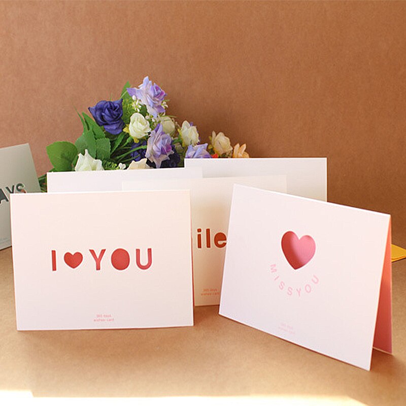 Handwritten Couple Name Card Wedding Invitations Valentine's Day Lover Greeting Card Heart Message Card Hollow Postcard