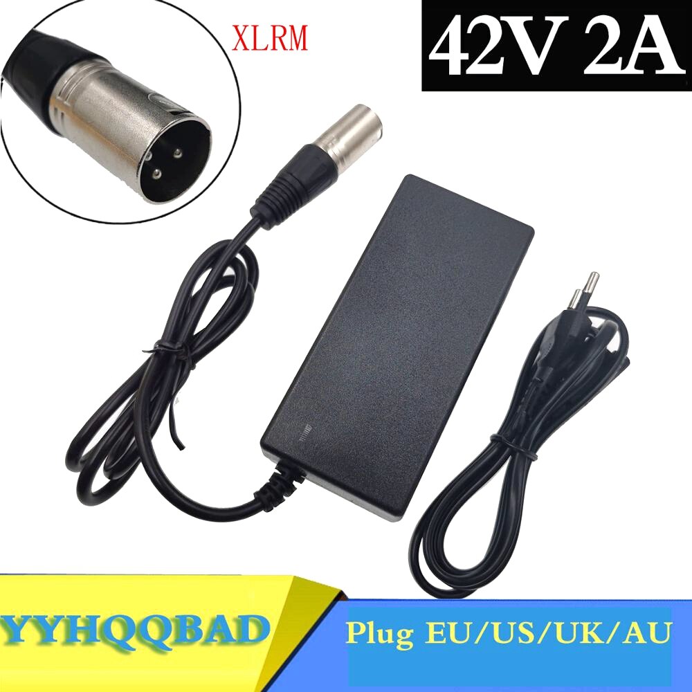 36V Lader 42V 2A Elektrische Fiets Lithium Batterij Oplader Voor 36V Lithium Batterij Met 3-pin Xlr Socket/Connector
