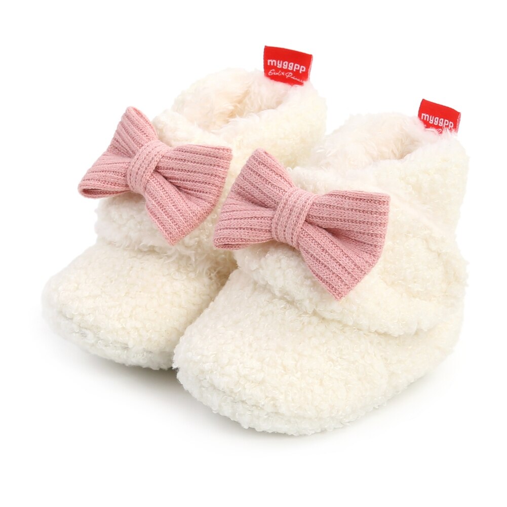 Zapatos cálidos para gatear de otoño e invierno, botines para bebé recién nacido, Zapatillas para niño y niña, Zapatillas para primeros pasos de flor de piel de 0 a 18M: W / 13-18 meses