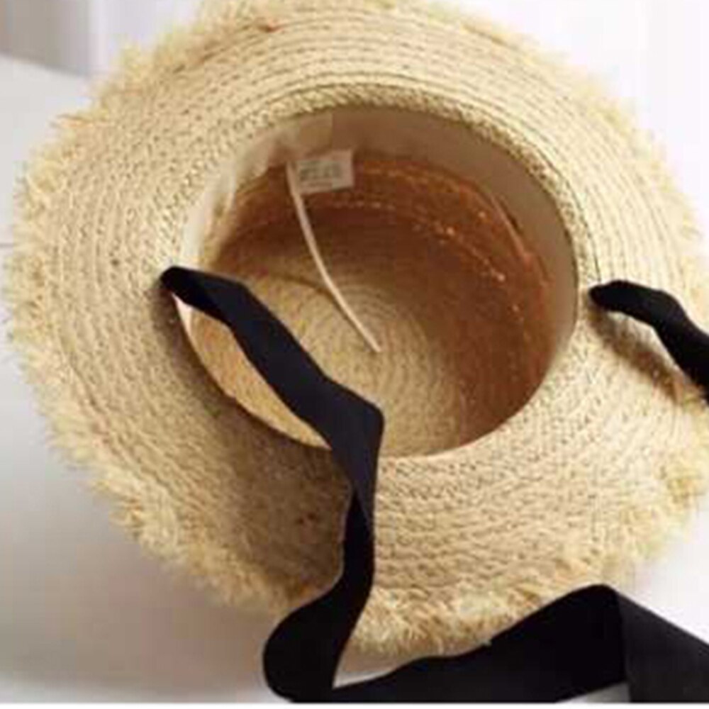 Sommer sol hatte til kvinder havet bred bånd bånd raffia stråhat kausal hætter foldet dame sol cap verano mujer
