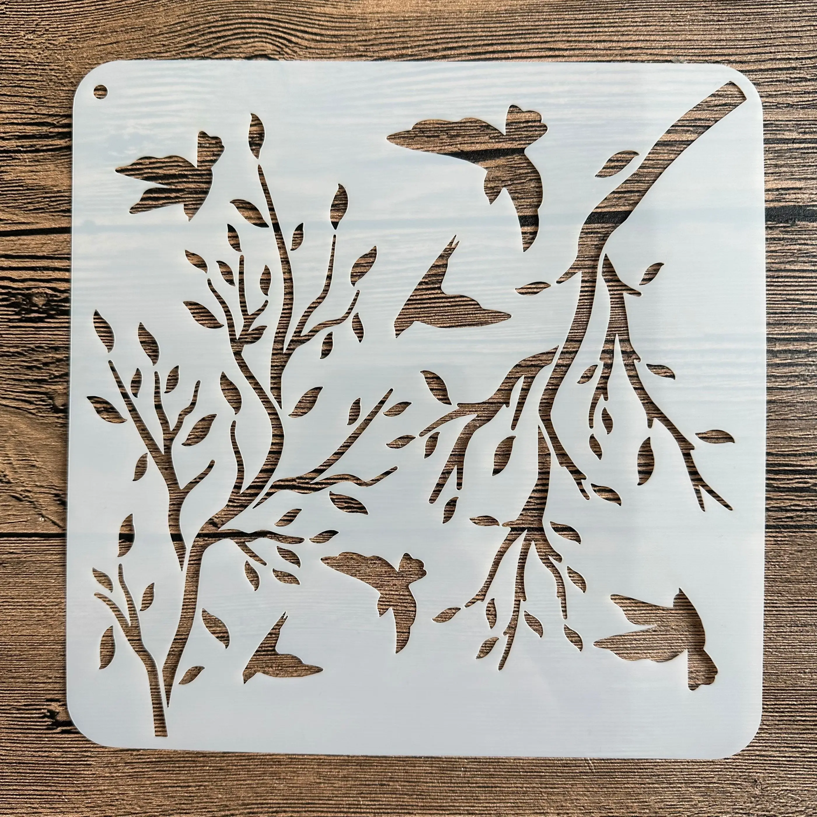 Molde de mandala DIY de 20x20 cm para pintar plantillas, álbum de fotos estampado, tarjeta de papel en relieve sobre madera, pared de tela, ciervo de Navidad: Azul marino