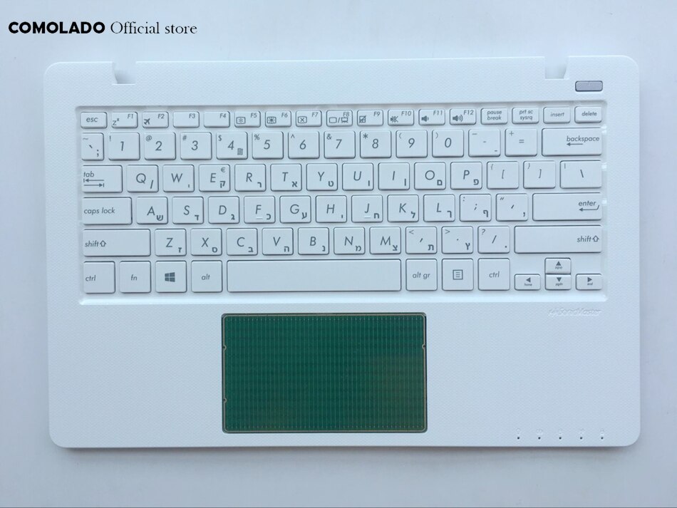 Teclado de cubierta superior con reposamanos nórdico checo árabe Alemania hebreo Hungría Corea para ASUS X200C X200CA X200L X200LA X200M X200MA: Blanco