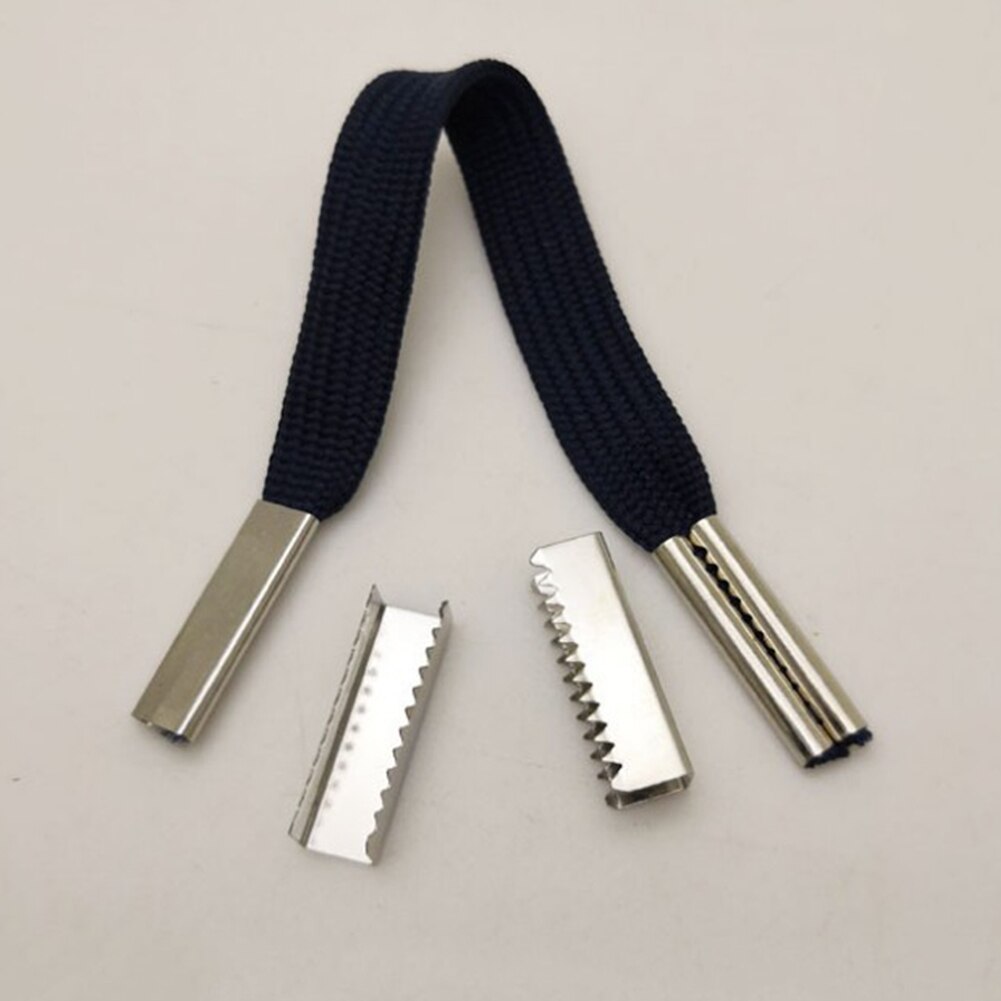 10Pcs 7.5*25mm Seamless Metal Shoelaces Tips Replacement Head for Shoestrings Bullet Aglets Square DIY Shoelaces Accessories: Silver