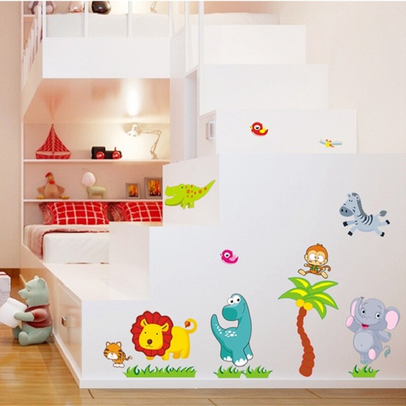7 Kinds Cartoon Series Removable Wall Stickers Cute Animal PVC Glass Window Art Decals Baby Kids Bedroom Decoration Wallpaper