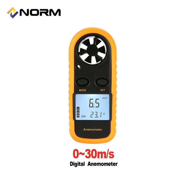 Norm Digitale Anemometer Meet Tool Wind Gauge Meter 30 M/s Lcd Digitale Hand-Held Anemometer