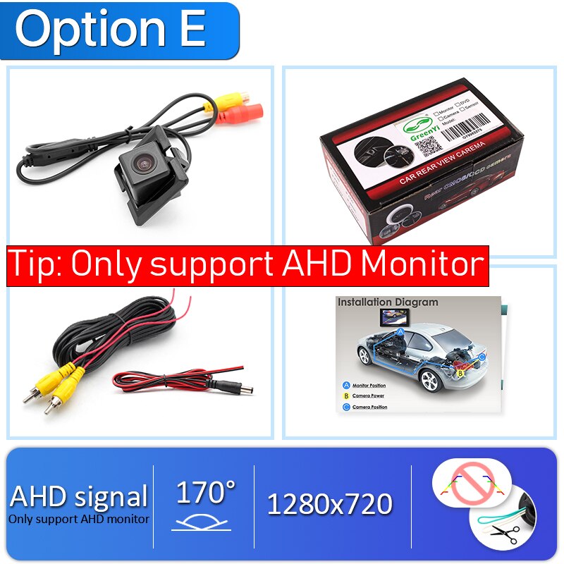 GreenYi 170 Degree AHD 1920x1080P Special Vehicle Rear View Camera for Toyota Land Cruiser Prado LC150 LC 150 Car: E-Only Support AHD