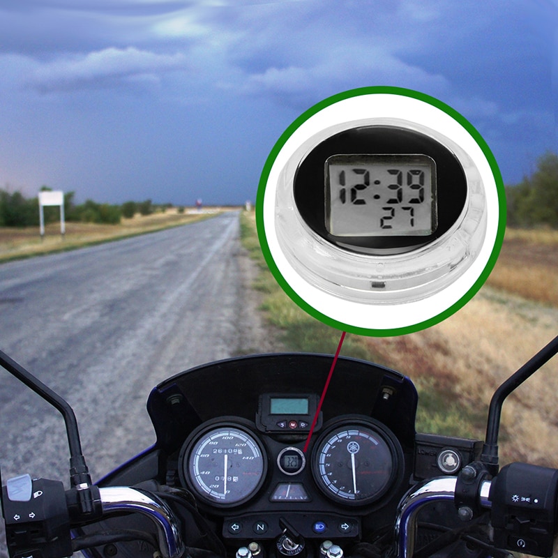 Tioodre Universele Motorfiets Digitale Klokken Horloge Waterdicht Mini Stick-On Motor Mount Horloge Met Stopwatch