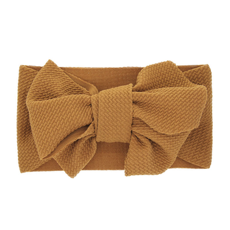 Bandeau à gros nœud pour bébé | En tissu noué de , accessoires pour cheveux, BH615: Brown