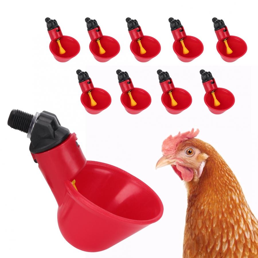 10 stuks automatische drinkbak voor kippen, waterbak, drinkwatergereedschap, kooi, accessoires voor drinkbakken voor kippen